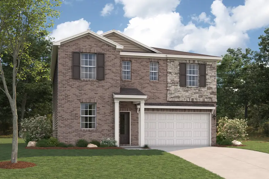 Front exterior of a new home in Walker Grove, McDonough, GA, highlighting curb appeal (Image 1). Front exterior of a new home in Walker Grove, McDonough, GA, highlighting curb appeal (Image 1).