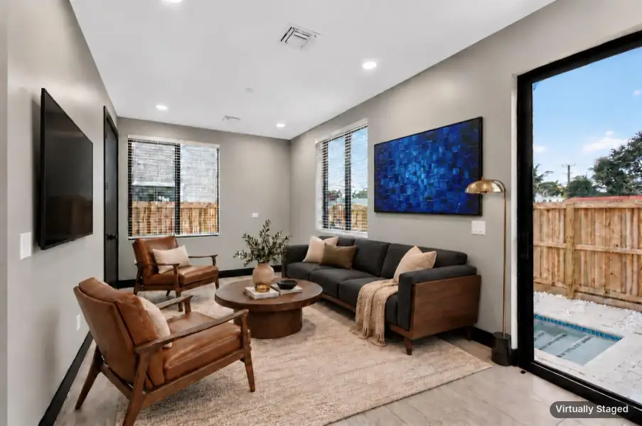 Virtually staged living area