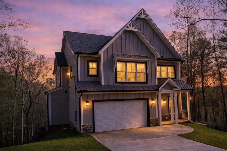 Front exterior of a new home in , Murrayville, GA, highlighting curb appeal (Image 25). Front exterior of a new home in , Murrayville, GA, highlighting curb appeal (Image 25).