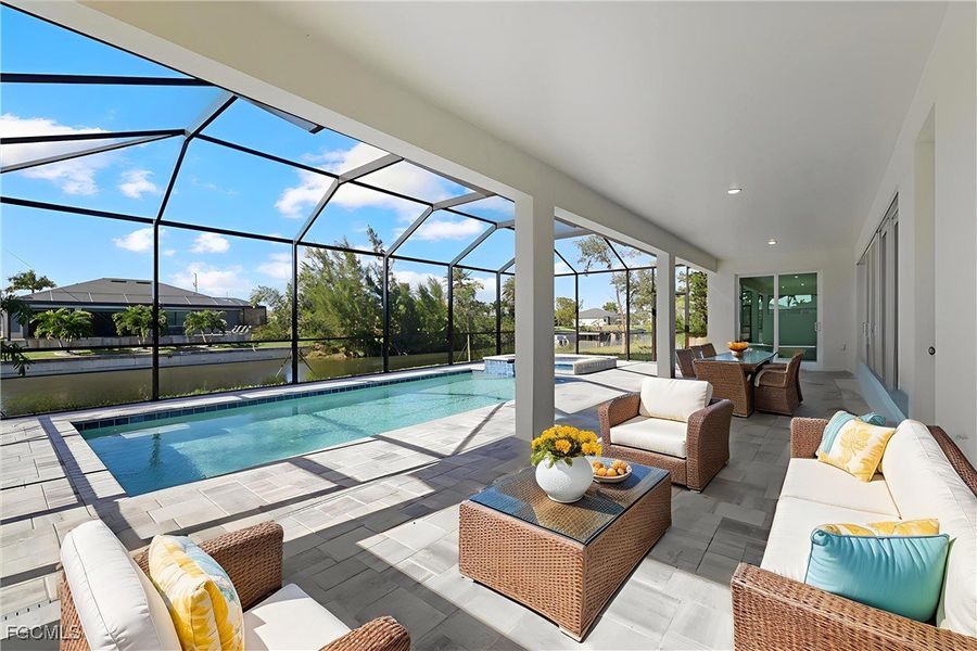 Exterior details and patio area of a home in Cape Coral, Cape Coral (Image 2).