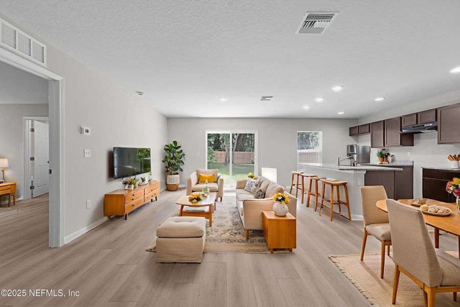 Furnished interior view inside a new home in , Jacksonville (Image 3). Furnished interior view inside a new home in , Jacksonville (Image 3).