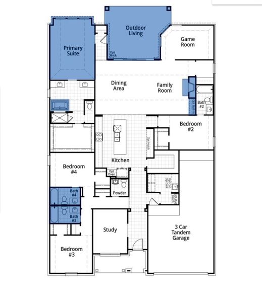 2D floor plan layout of this home in Goodland, Midlothian, TX (Image 4).