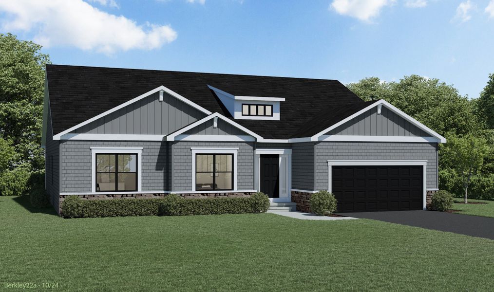 Representative exterior photo of a completed home built from the The Berkley by Forbes Capretto Homes in Cannon Woods, Clarence, NY (Image 10).