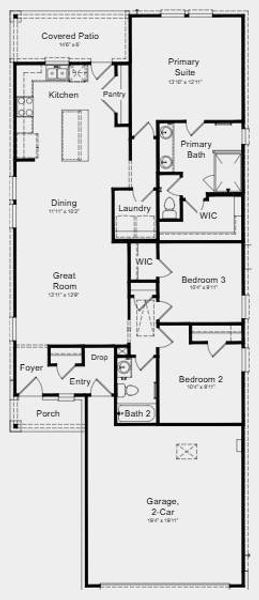 First Floor Plan - Additional Highlights Include: covered patio, granite counters and white cabinets First Floor Plan - Additional Highlights Include: covered patio, granite counters and white cabinets