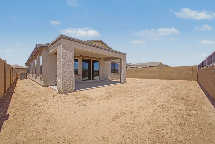 Exterior details and patio area of a home in Avanti at Granite Vista, Waddell (Image 4).