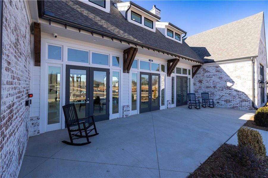 Exterior details and patio area of a home in Promenade at Sawnee Village, Cumming (Image 4).
