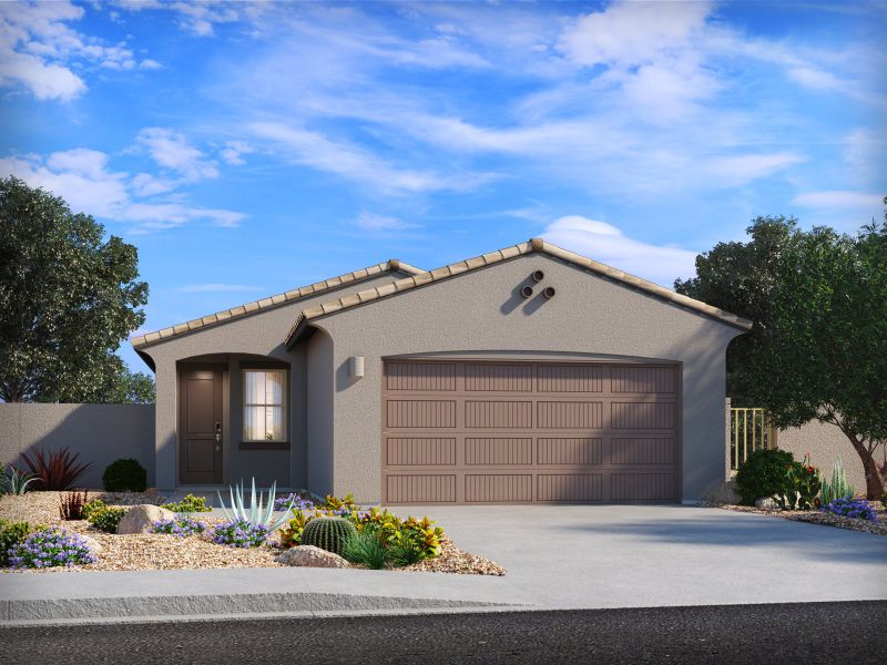 Representative exterior photo of a completed home built from the Turquoise by Meritage Homes in Las Patrias at Star Valley Phase III - Signature Series, Tucson, AZ (Image 13).