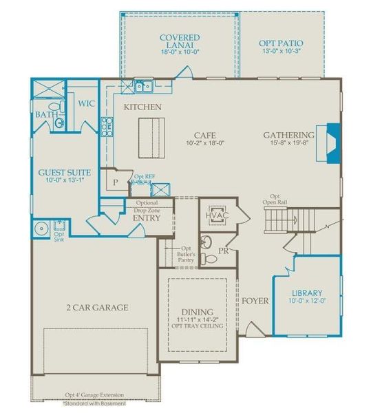 2D floor plan layout of this home in Creekside at Skelton, Jefferson, GA (Image 4).