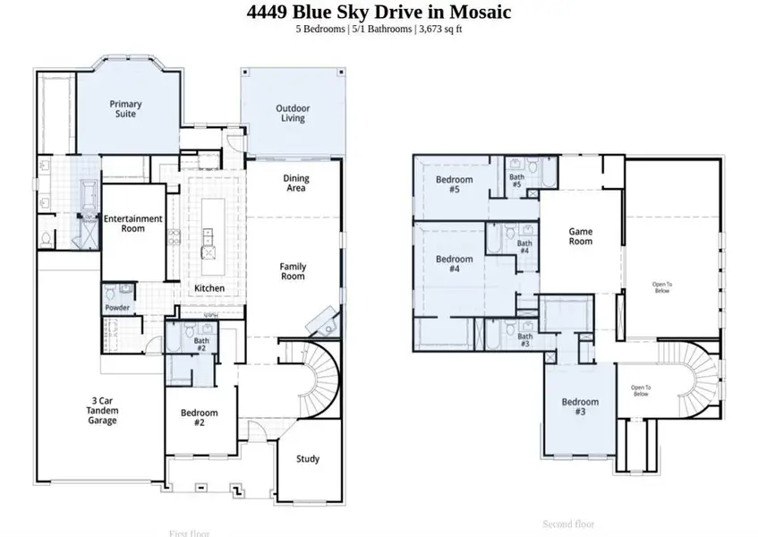 2D floor plan layout of this home in Mosaic: 60ft. lots, Celina, TX (Image 2).