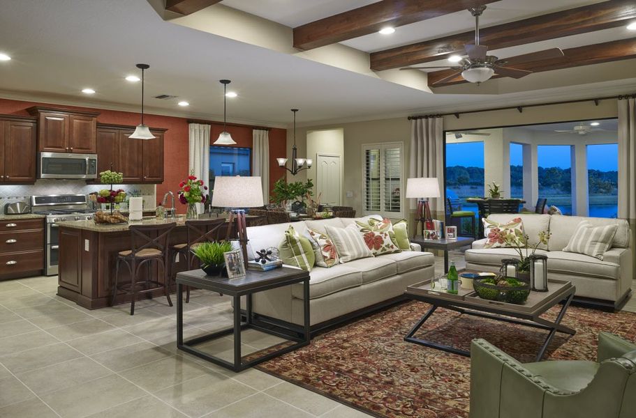 Furnished interior view inside a new home in Boca Royale Golf & Country Club at Wellen Park, Englewood (Image 7).