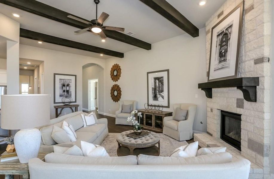 Furnished interior view inside a new home in Amira: Hilltop Collection, Tomball (Image 4).