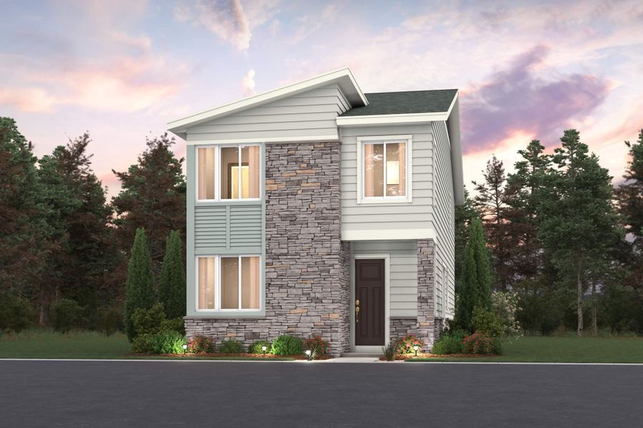 Representative exterior photo of a completed home built from the The Rosewood by Century Communities in The Boulevard I Collection at Windler, Aurora, CO (Image 2).