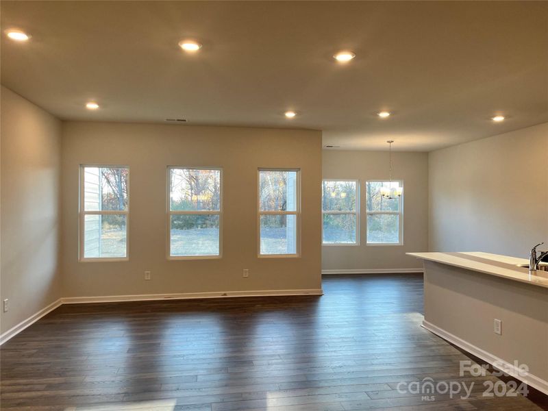 Open concept family dining and kitchen