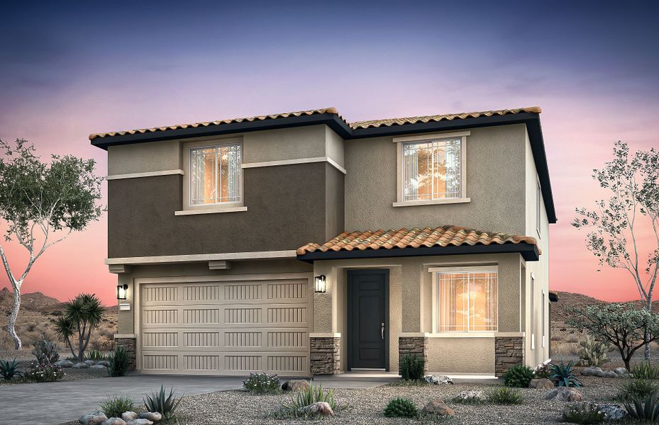 Representative exterior photo of a completed home built from the Firwood by Pulte Homes in Soleo, Queen Creek, AZ (Image 19).