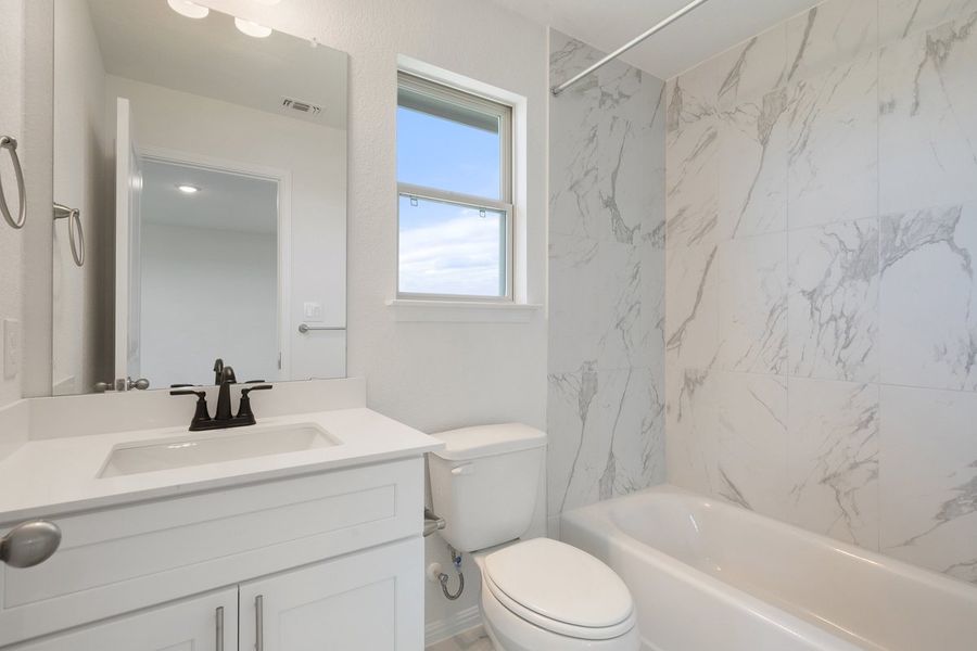 Furnished interior view inside a new home in Crosswinds, Kyle (Image 30). Furnished interior view inside a new home in Crosswinds, Kyle (Image 30).