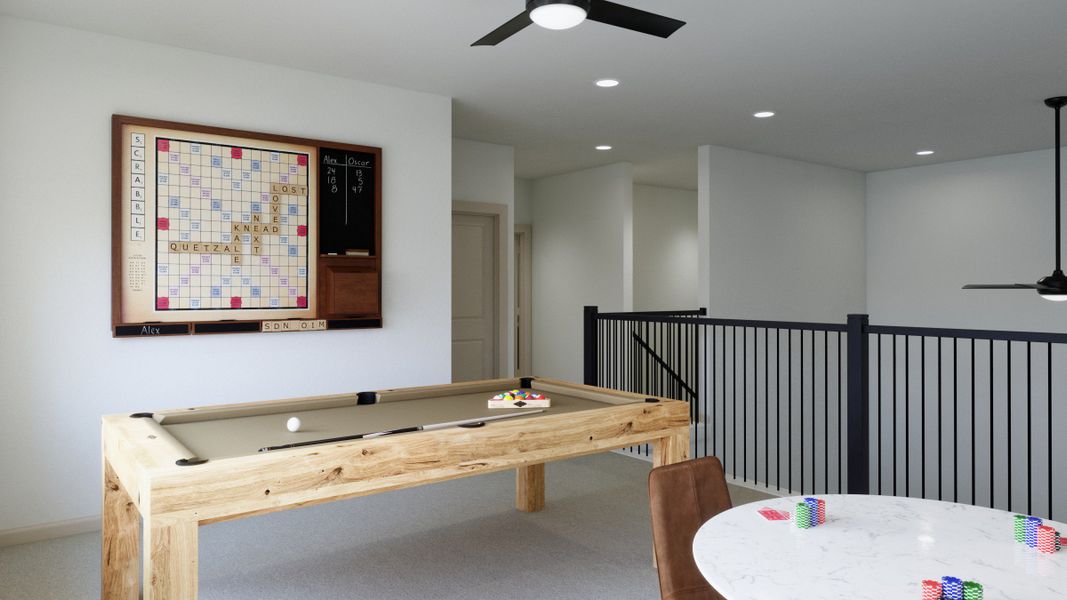 Representative furnished interior of a home built from the Gabriel by Normandy Homes in Hazelwood 40' Series, Frisco (Image 10).