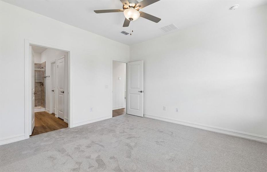 Owners suite with private bath and closet