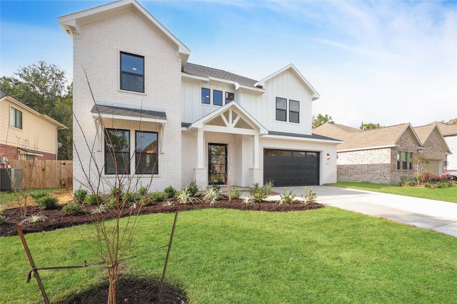 Front exterior of a new home in , Humble, TX, highlighting curb appeal (Image 2). Front exterior of a new home in , Humble, TX, highlighting curb appeal (Image 2).