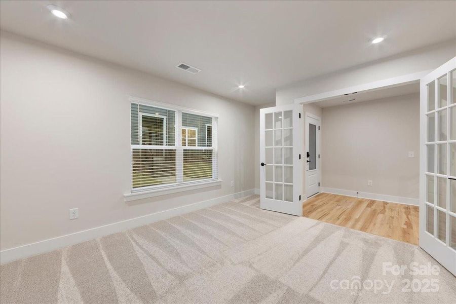 First Floor Flex Space and French Doors.