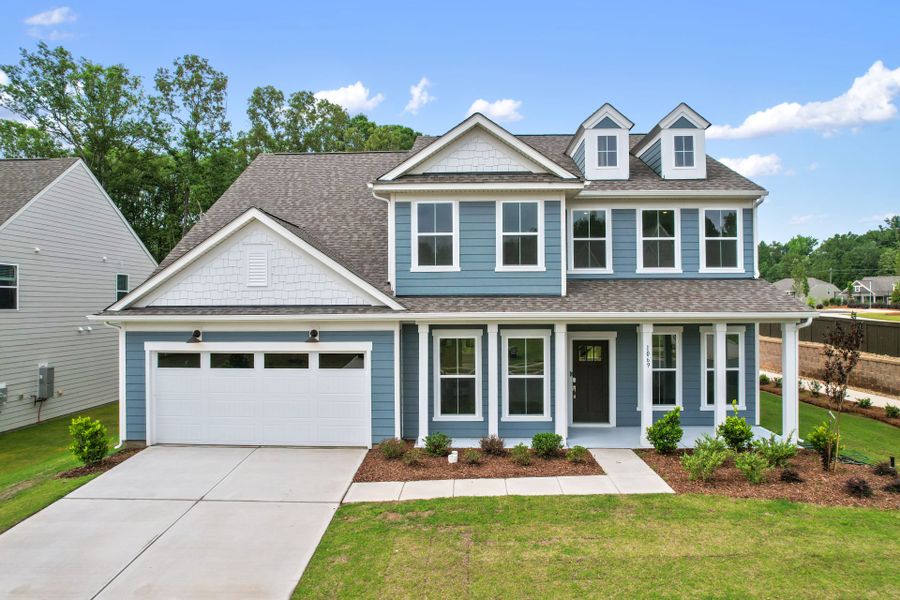 Front exterior of a new home in Kinsdale, Lancaster, SC, highlighting curb appeal (Image 38). Front exterior of a new home in Kinsdale, Lancaster, SC, highlighting curb appeal (Image 38).