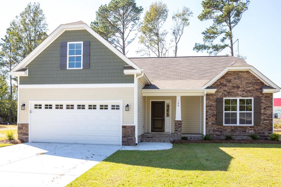 Representative exterior photo of a completed home built from the Wyatt by Bill Clark Homes in Davenport Farms, Winterville, NC (Image 26).