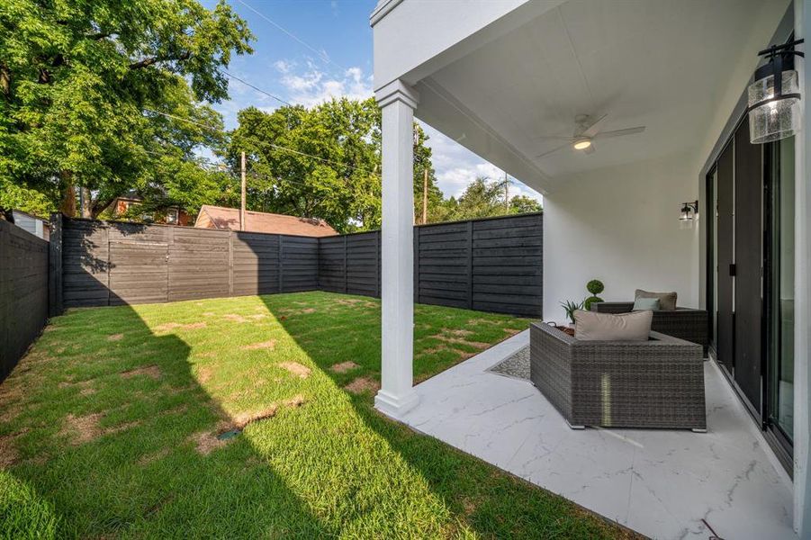Exterior details and patio area of a home in , Dallas (Image 28). Exterior details and patio area of a home in , Dallas (Image 28).