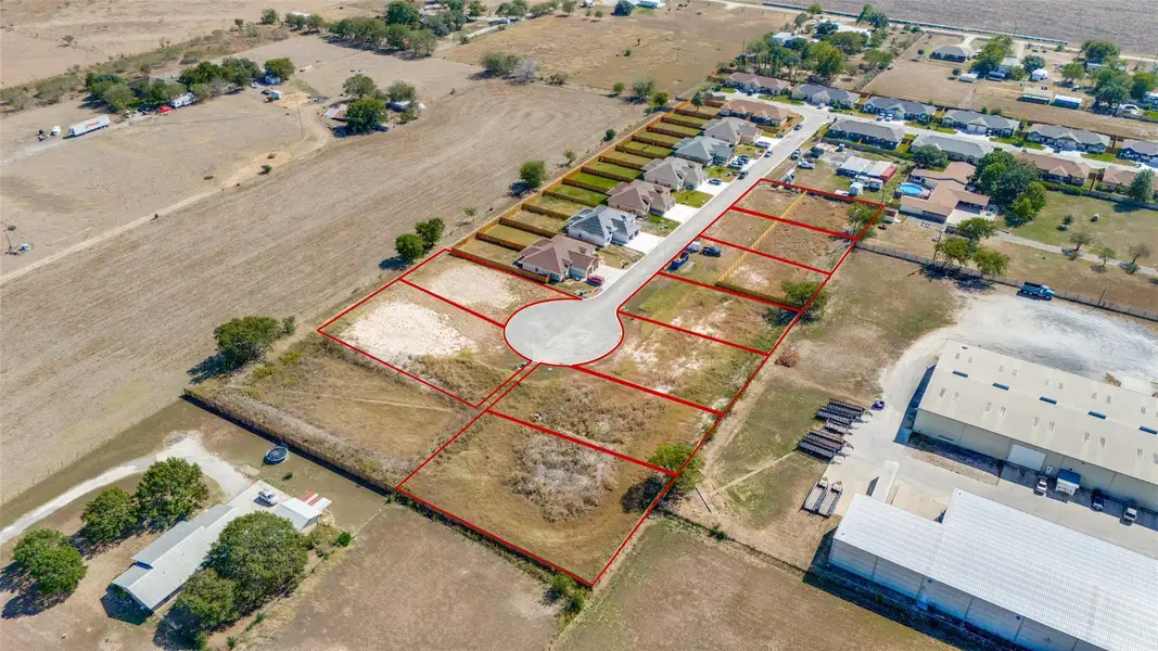 Overview of rural landscape featuring property parcel outlined
