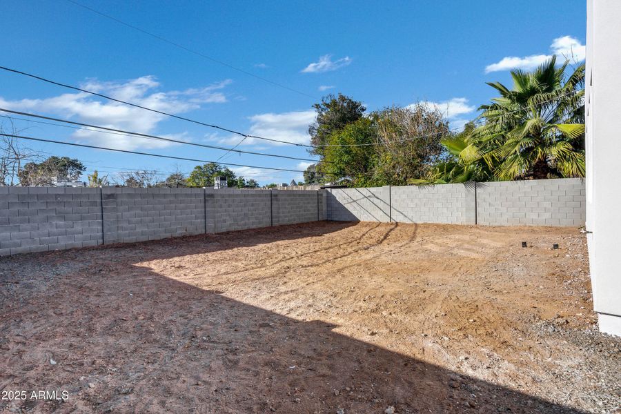 Backyard with Block Wall Fence