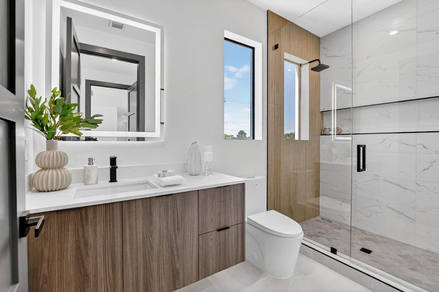 Furnished interior view inside a new home in , Boca Raton (Image 59).