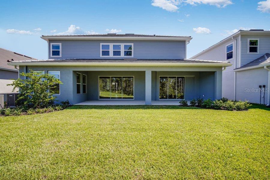 Exterior details and patio area of a home in Hammock at Two Rivers, Zephyrhills (Image 26).