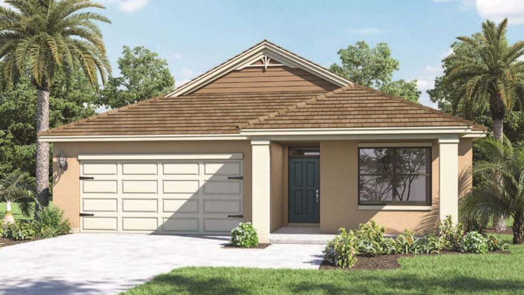 Representative exterior photo of a completed home built from the ARIA by D.R. Horton in Summerlin at Hawthorne Ranch, Lakeland, FL (Image 22).