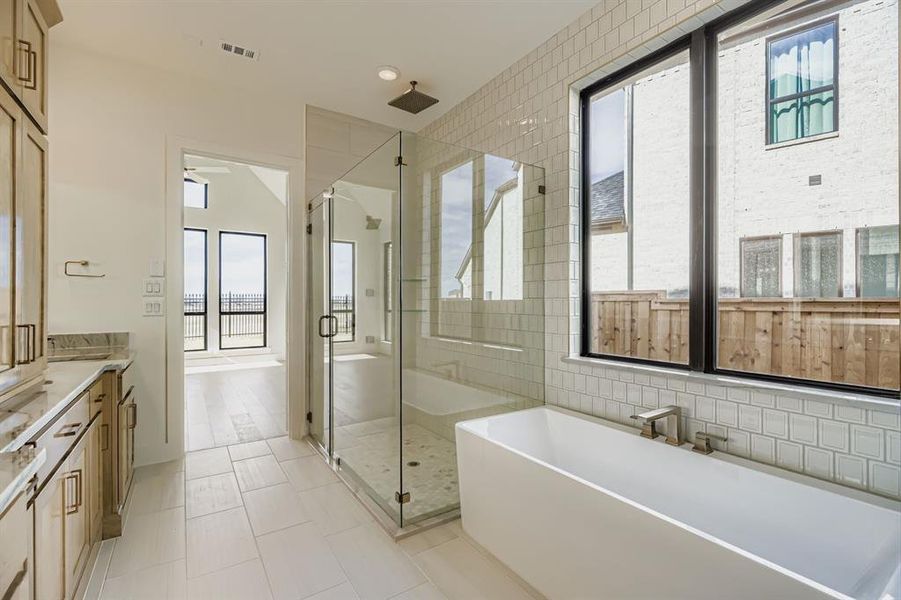 Furnished interior view inside a new home in , The Colony (Image 9).