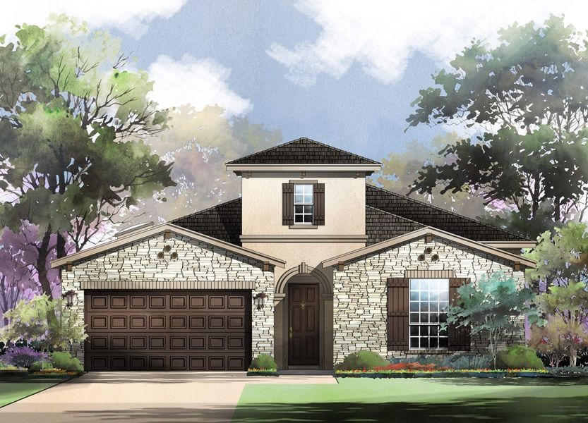 Durango Floor Plan at Ranches at Creekside, Boerne | Sitterle Homes Elevation A Durango Floor Plan at Ranches at Creekside, Boerne | Sitterle Homes Elevation A