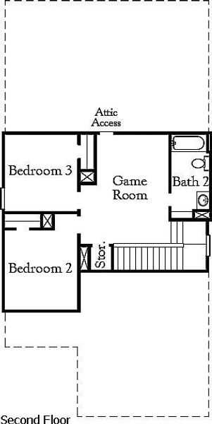 2D floor plan layout of this home in Sofi Lakes, Katy, TX (Image 3).