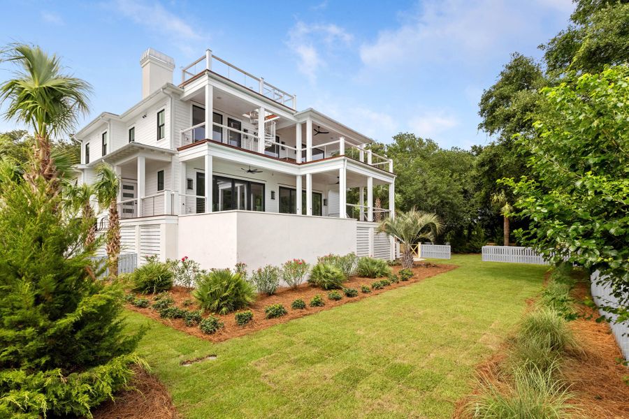 Exterior details and patio area of a home in , Sullivan's Island (Image 3). Exterior details and patio area of a home in , Sullivan's Island (Image 3).