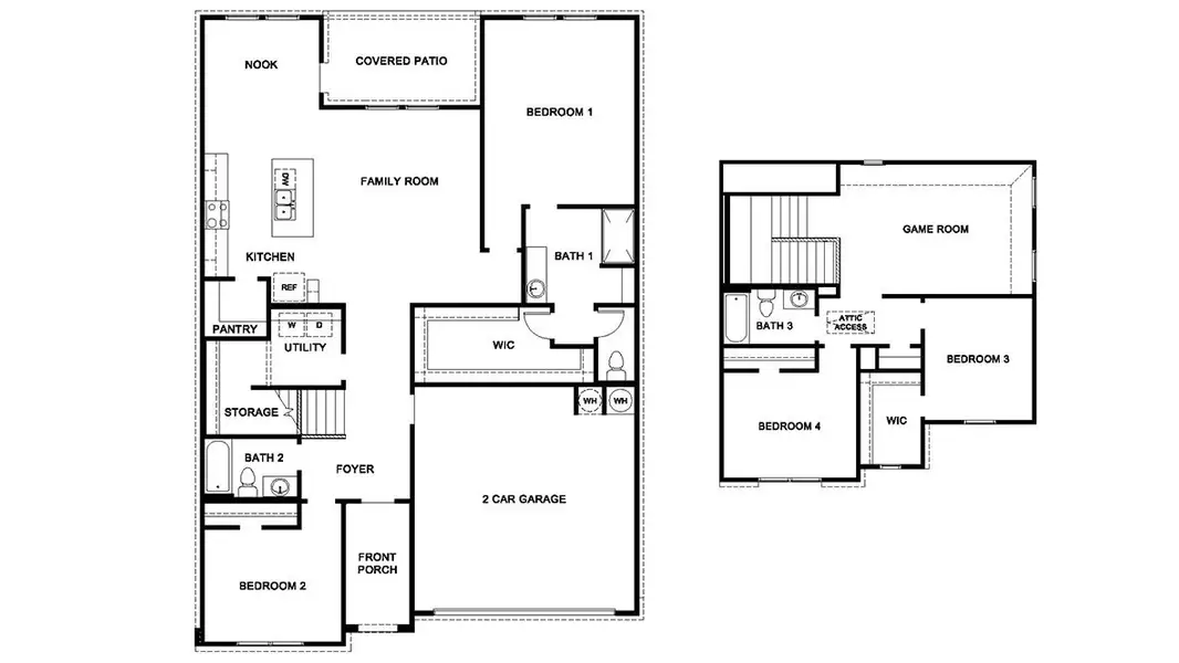 2D floor plan layout for the The Naples by D.R. Horton in Veranda, San Antonio, TX (Image 3).