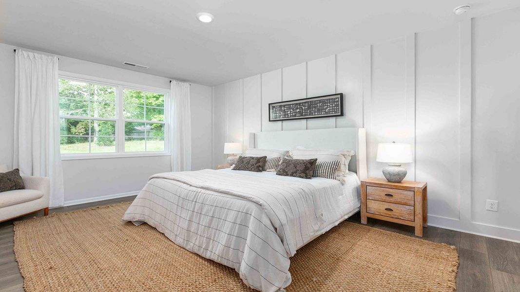 Furnished interior view inside a new home in The Villas at Kinsley, Jamestown (Image 24).