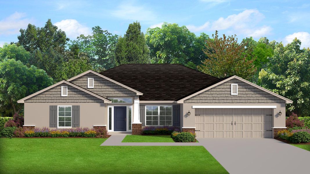 Representative exterior photo of a completed home built from the 2117 by Adams Homes in Lehigh Acres, Lehigh Acres, FL (Image 17).
