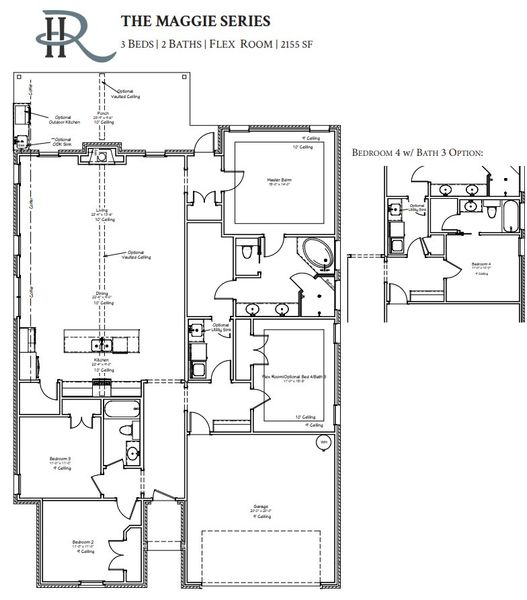 2D floor plan layout for the The Maggie by Reece Homes in Greenbrier, Bryan, TX (Image 1). 2D floor plan layout for the The Maggie by Reece Homes in Greenbrier, Bryan, TX (Image 1).