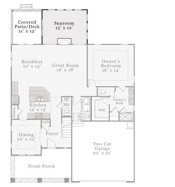 Optional - Covered Patio / Deck with Sunroom