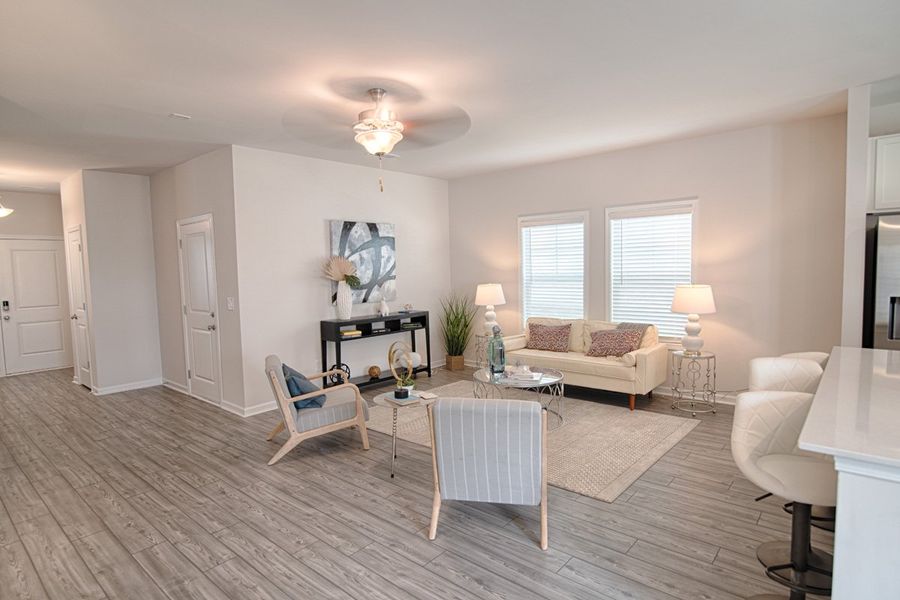 Representative furnished interior of a home built from the Cliffside by Hurricane Builders in Percival Village, Columbia (Image 4).
