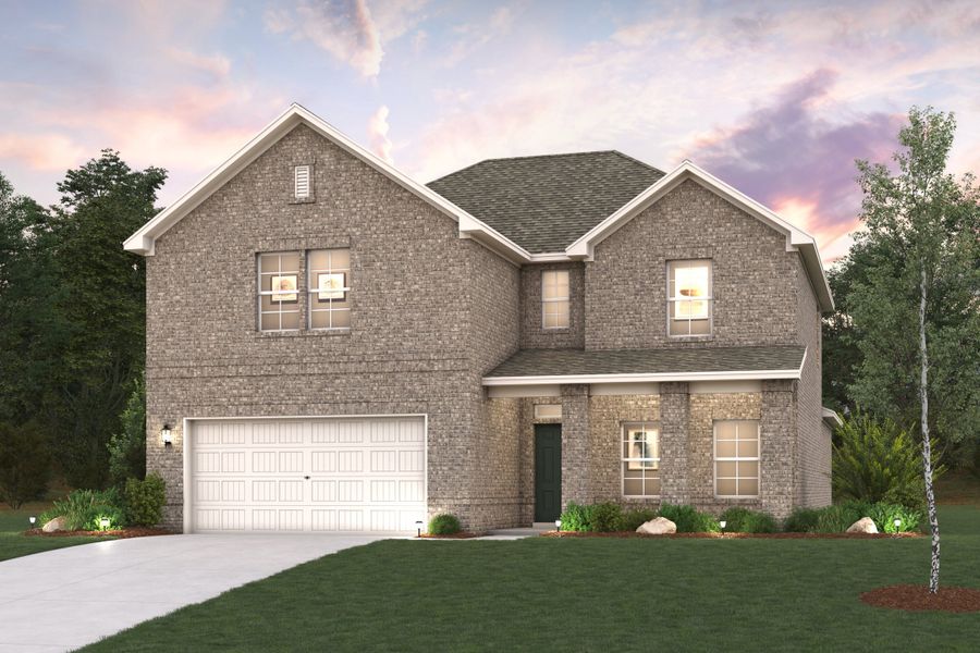 Front exterior of a new home in Anna Town Square, Anna, TX, highlighting curb appeal (Image 1). Front exterior of a new home in Anna Town Square, Anna, TX, highlighting curb appeal (Image 1).