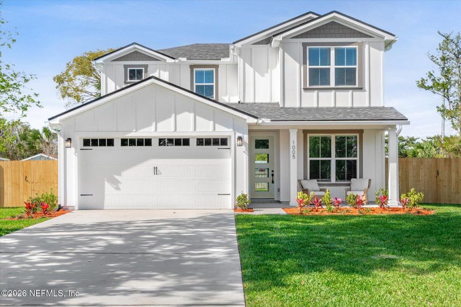 Front exterior of a new home in , Jacksonville Beach, FL, highlighting curb appeal (Image 2). Front exterior of a new home in , Jacksonville Beach, FL, highlighting curb appeal (Image 2).