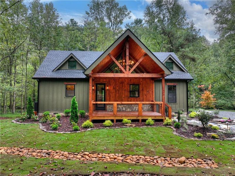 Front exterior of a new home in , Ellijay, GA, highlighting curb appeal (Image 23).