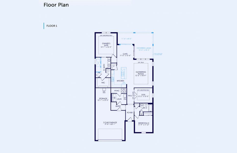 2D floor plan layout of this home in Del Webb Sunchase, Parrish, FL (Image 4).