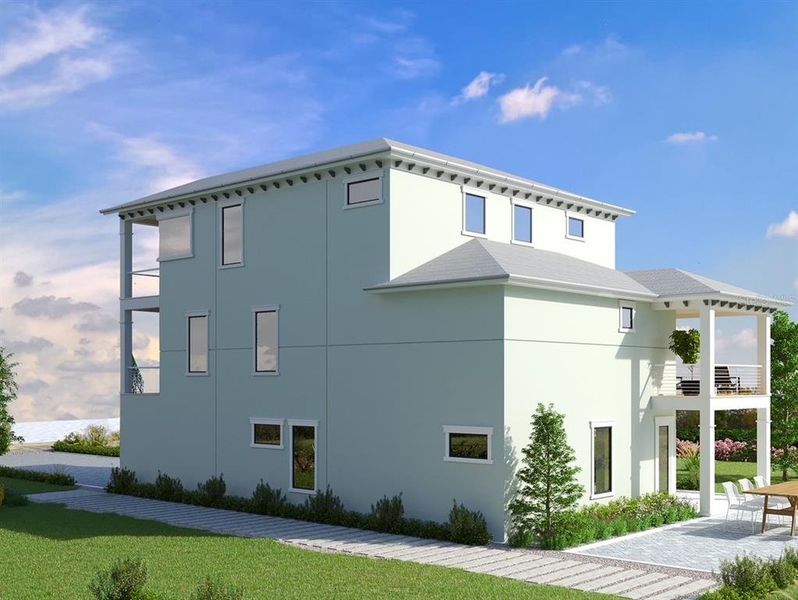 Front exterior of a new home in , Flagler Beach, FL, highlighting curb appeal (Image 4). Front exterior of a new home in , Flagler Beach, FL, highlighting curb appeal (Image 4).