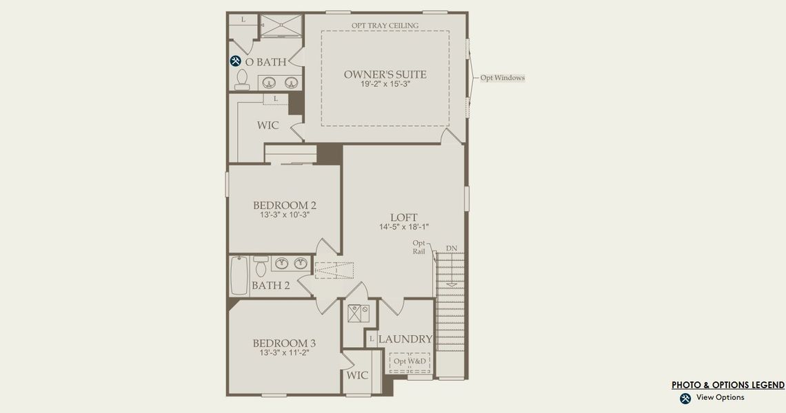 2D floor plan layout for the Murray by Pulte Homes in Wimberly, Angier, NC (Image 4).