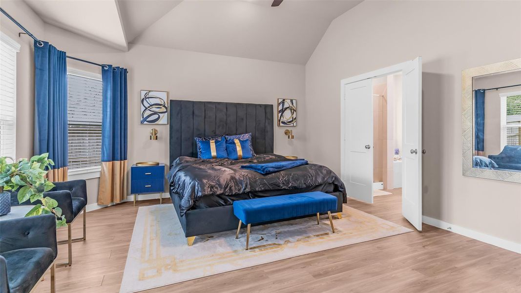 The Primary suite on the first floor is very spacious.