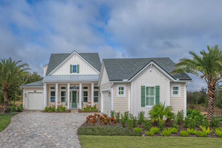 Representative exterior photo of a completed home built from the Stella II by Riverside Homes in Hidden Creek at SilverLeaf, St. Augustine, FL (Image 26).