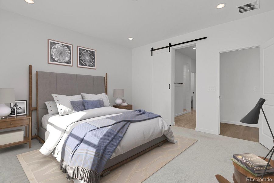 Master suite on main level-virtually staged